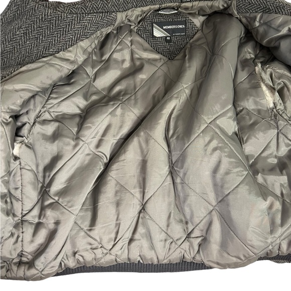 VTG Members Only Jacket Mens Large 40 Black Bomber Coat Full Zip Adult 90s Wool - Picture 14 of 15